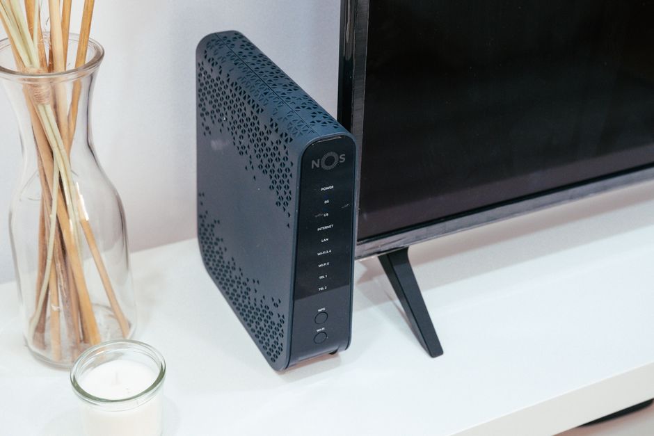 modern home wifi router on shelf in living room casual