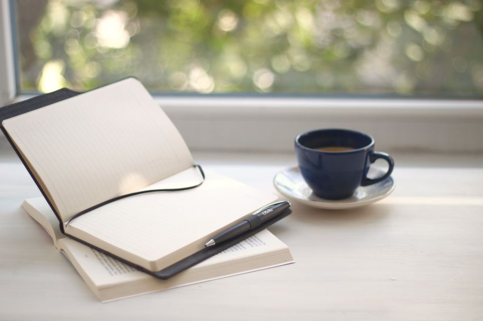 morning coffee by window sunlight healthy routine journal